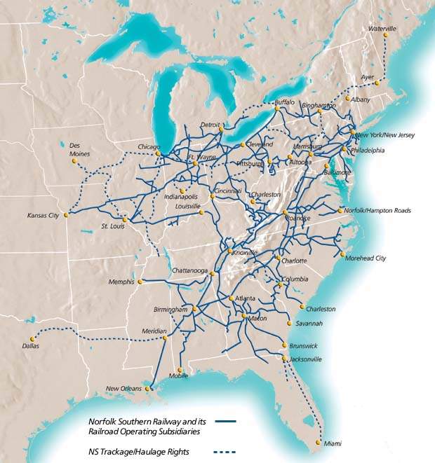 Norfolk Southern System Map