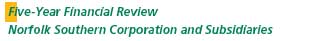 Five Year Financial Review - Norfolk Southern Corp. and Subsidiaries